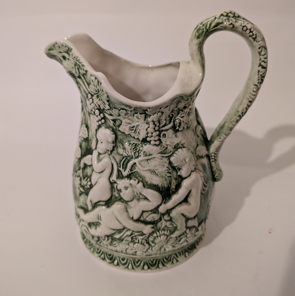 Vintage Green Glazed Pitcher, 1967